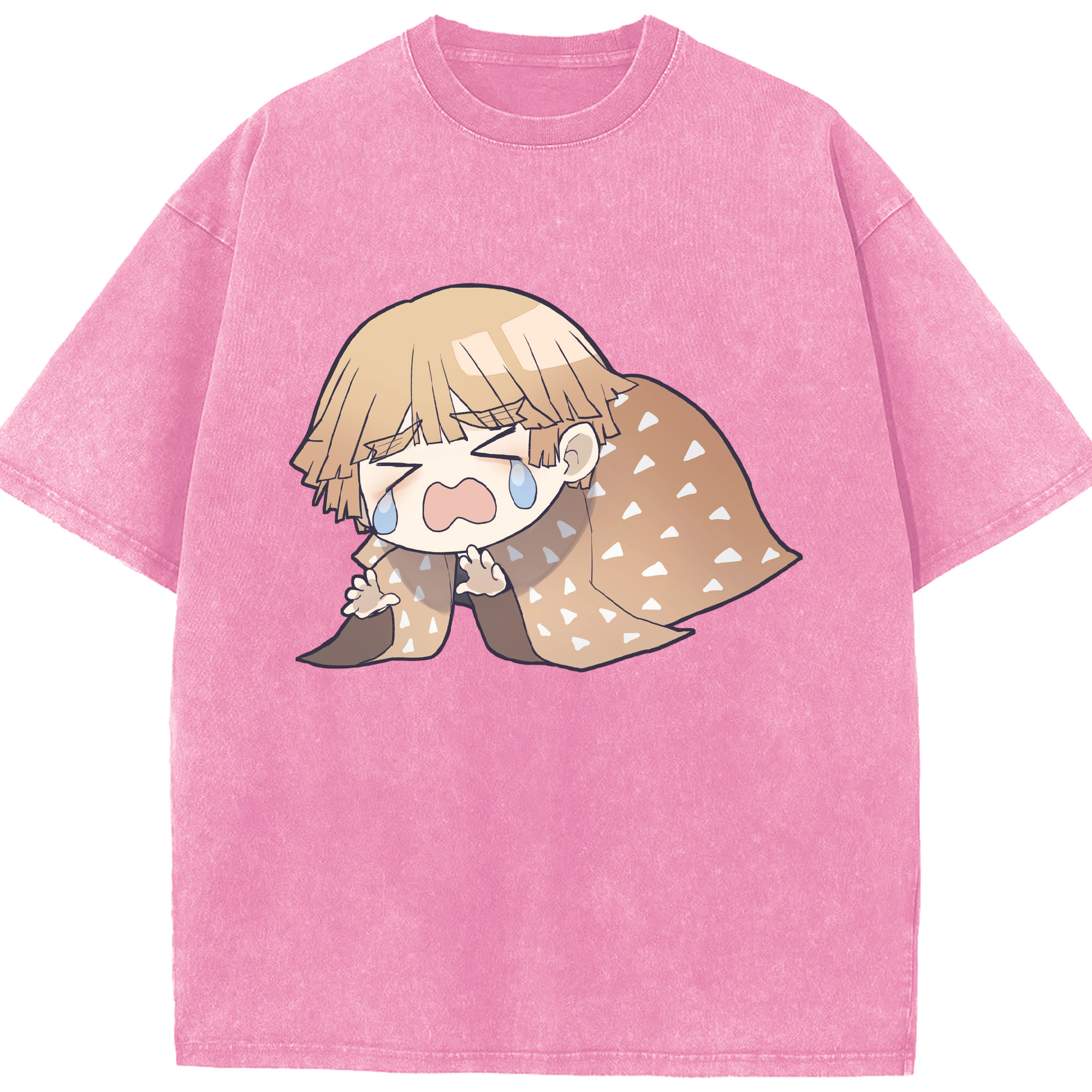（画像用） 鬼滅の刃（きめつのやいば）我妻 善逸／あがつま ぜんいつ Agatsuma Zenitsu 綿100% ヴィンテージ風 半袖Tシャツ（フロントプリント）
